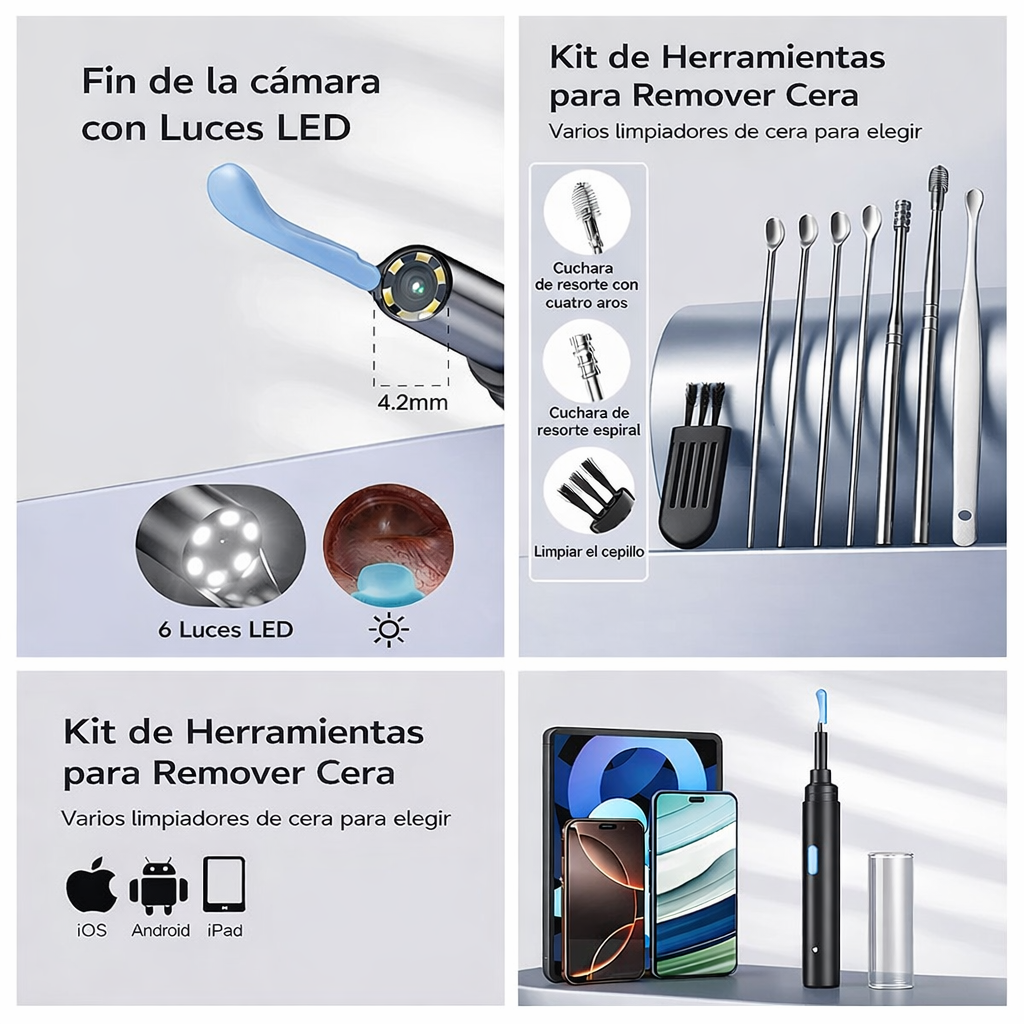 Endoscopio WiFi HD 1080P para Limpieza de Oídos