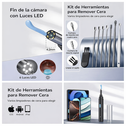 Endoscopio WiFi HD 1080P para Limpieza de Oídos